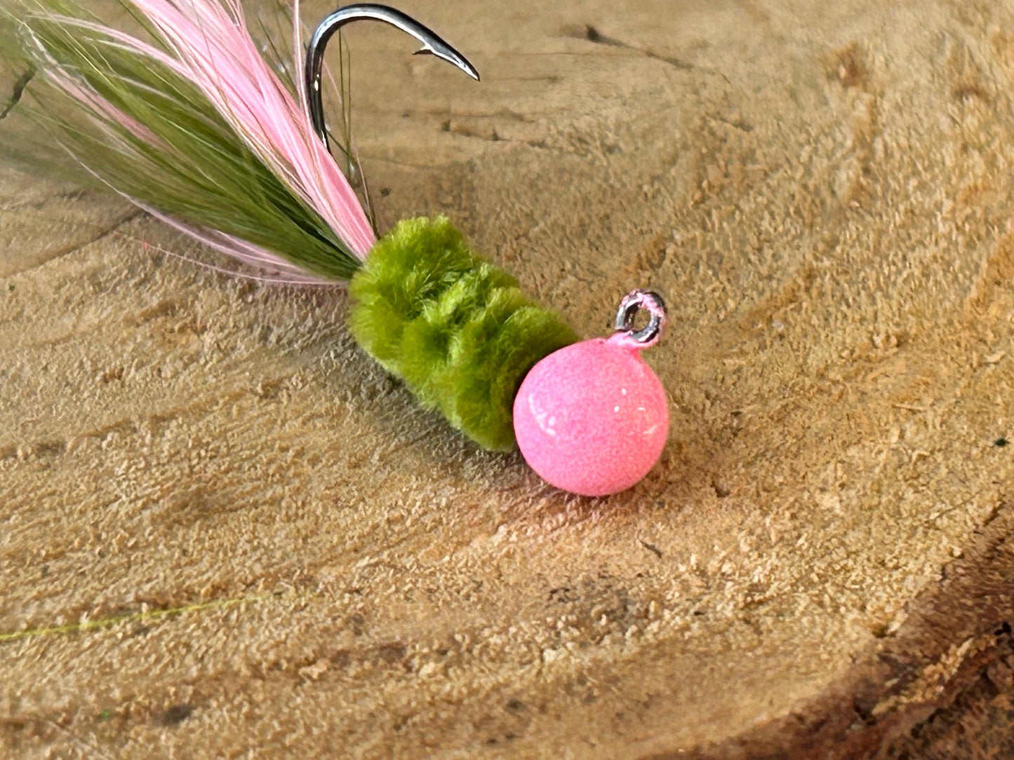 Hackle feather crappie jigs