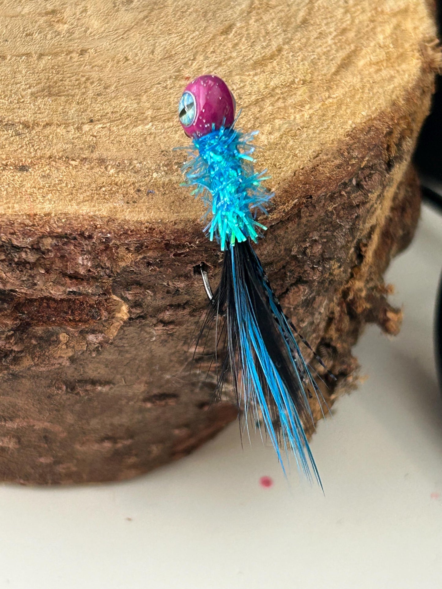 Hackle feather crappie jigs