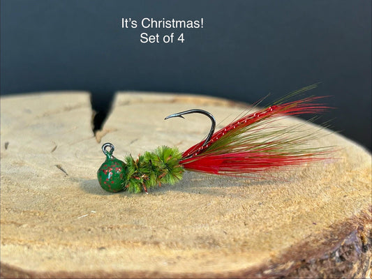 Hackle feather crappie jigs