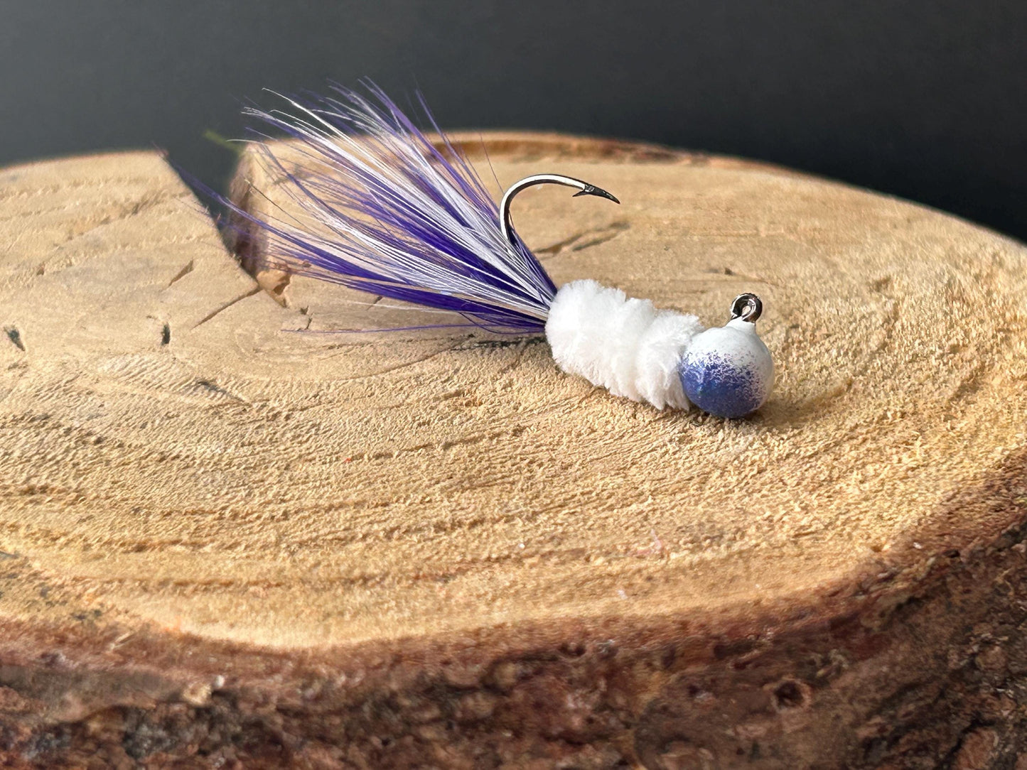 Hackle feather crappie jigs