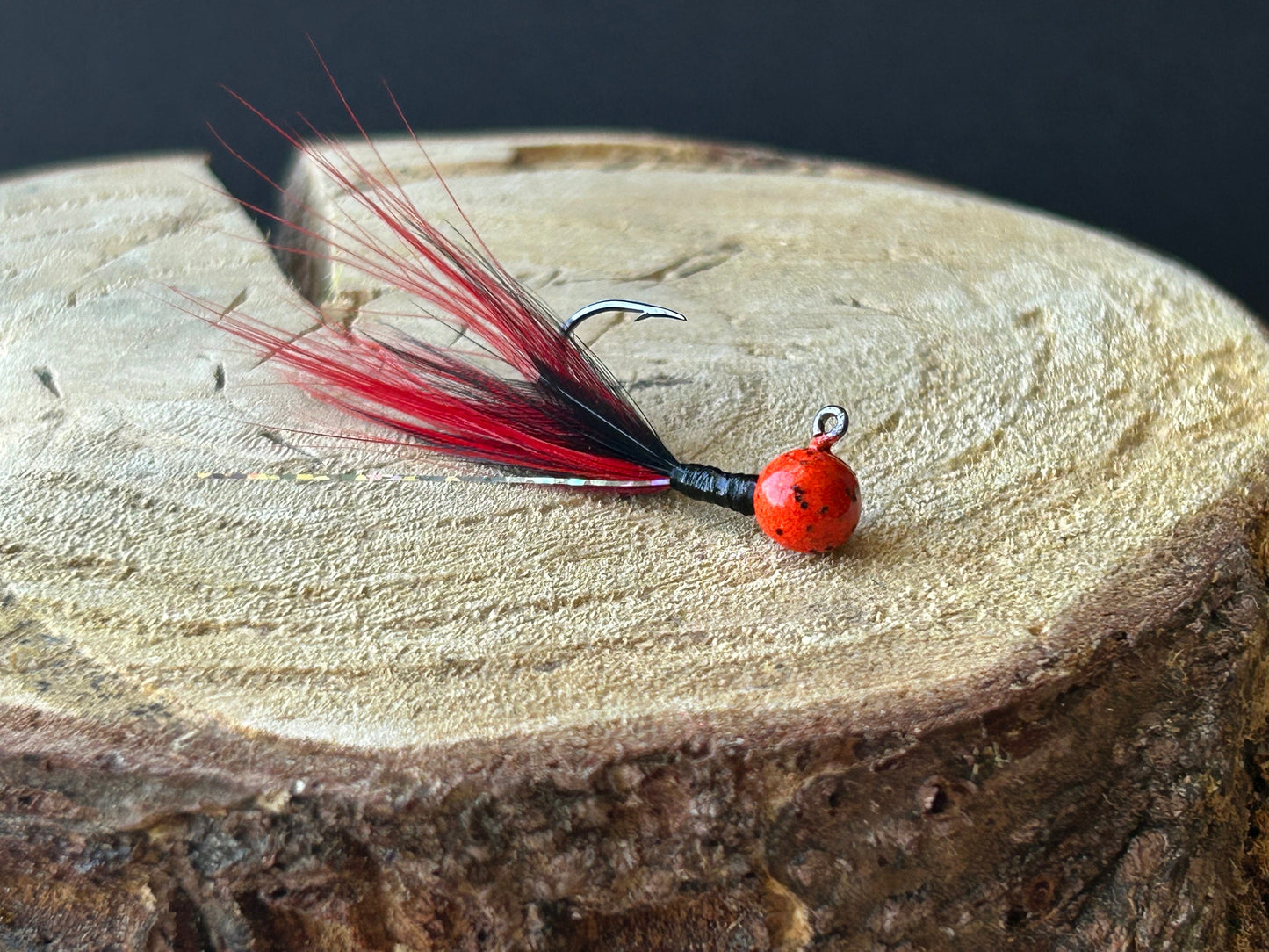 Hackle feather crappie jigs