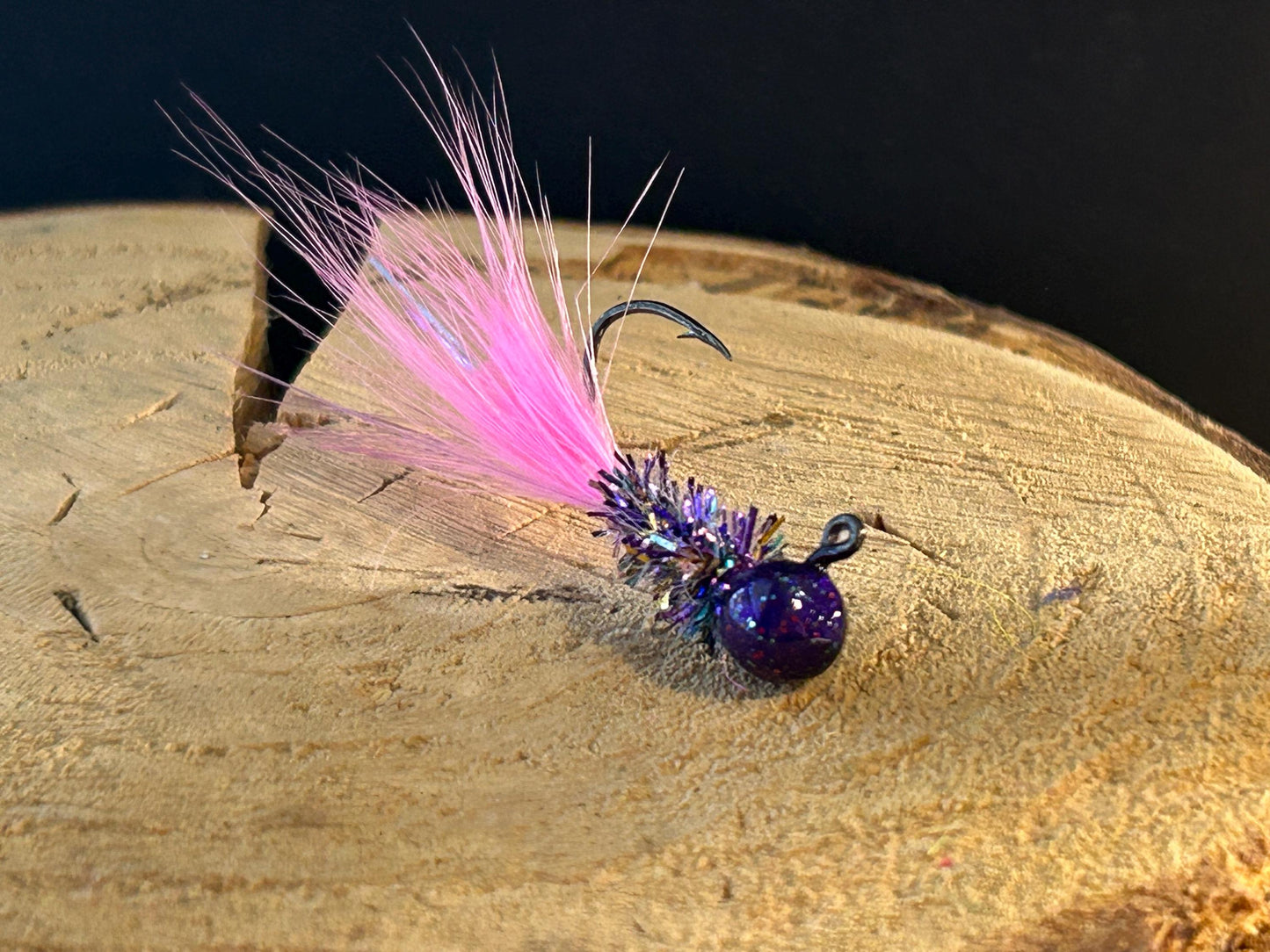 Hackle feather crappie jigs