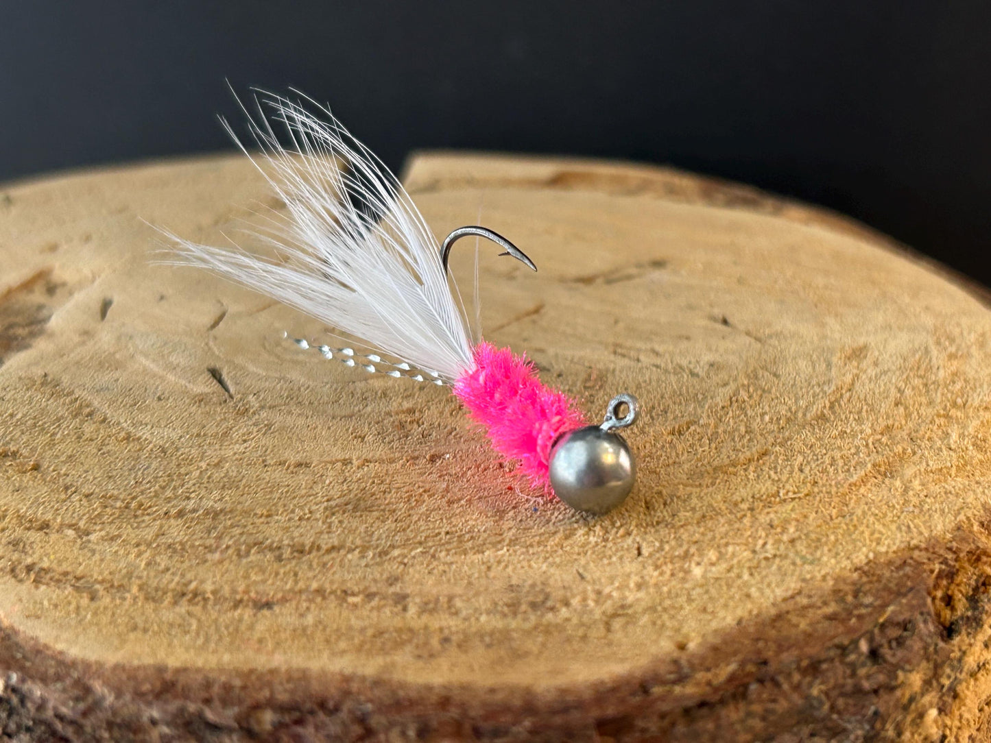Hackle feather crappie jigs