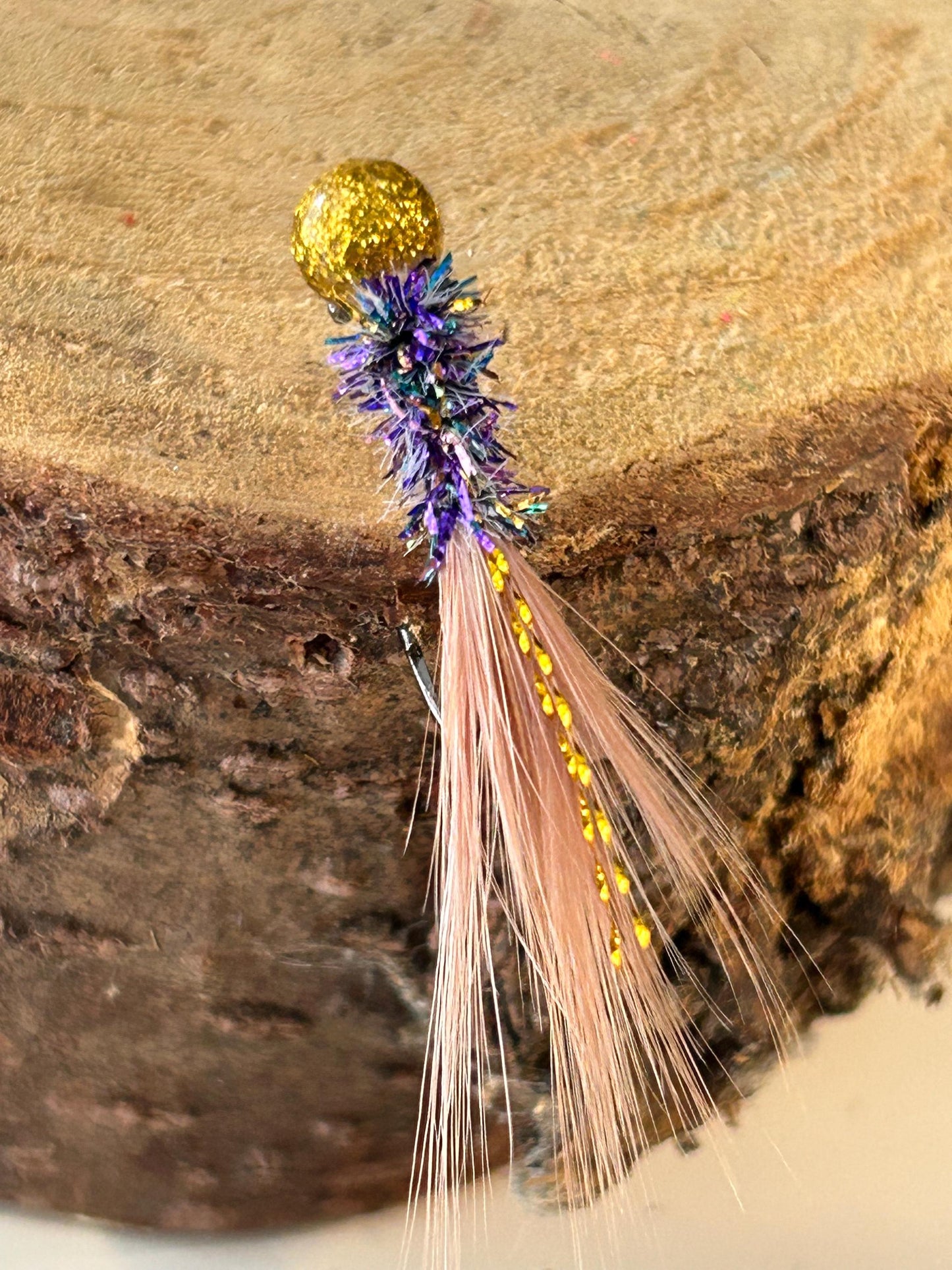 Hackle feather crappie jigs