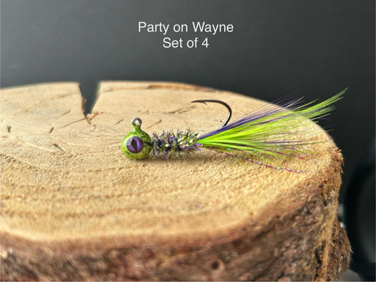 Hackle feather crappie jigs