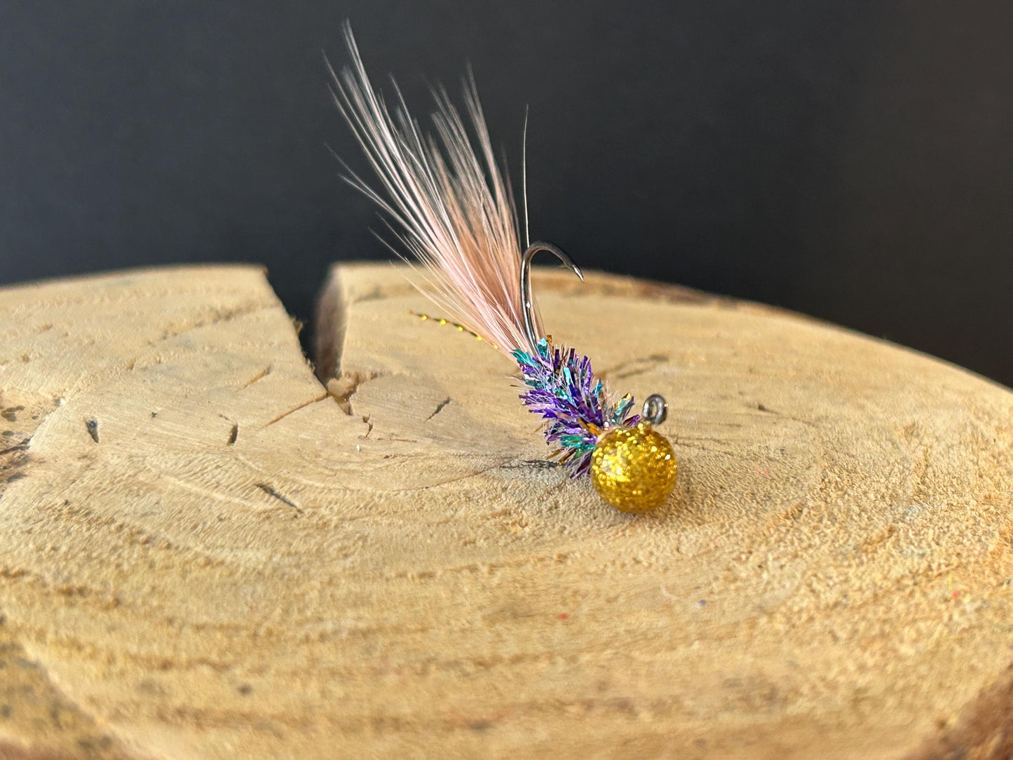 Hackle feather crappie jigs