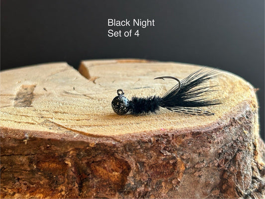 Hackle feather crappie jigs