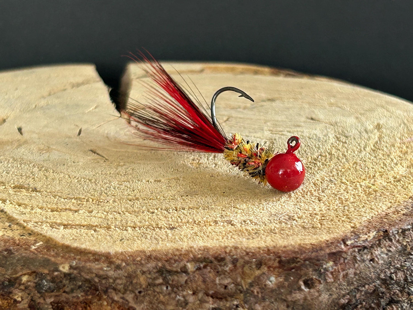 Hackle feather crappie jigs