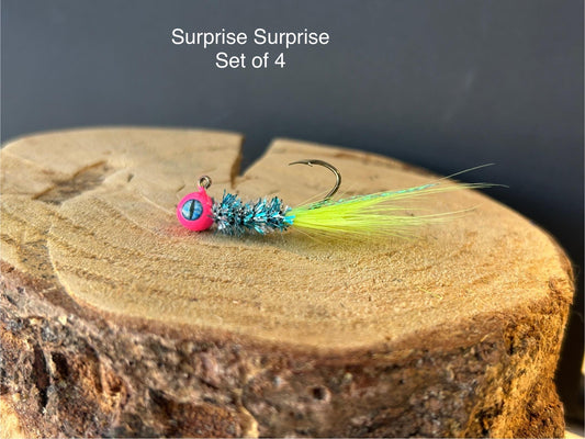 Hackle feather crappie jigs
