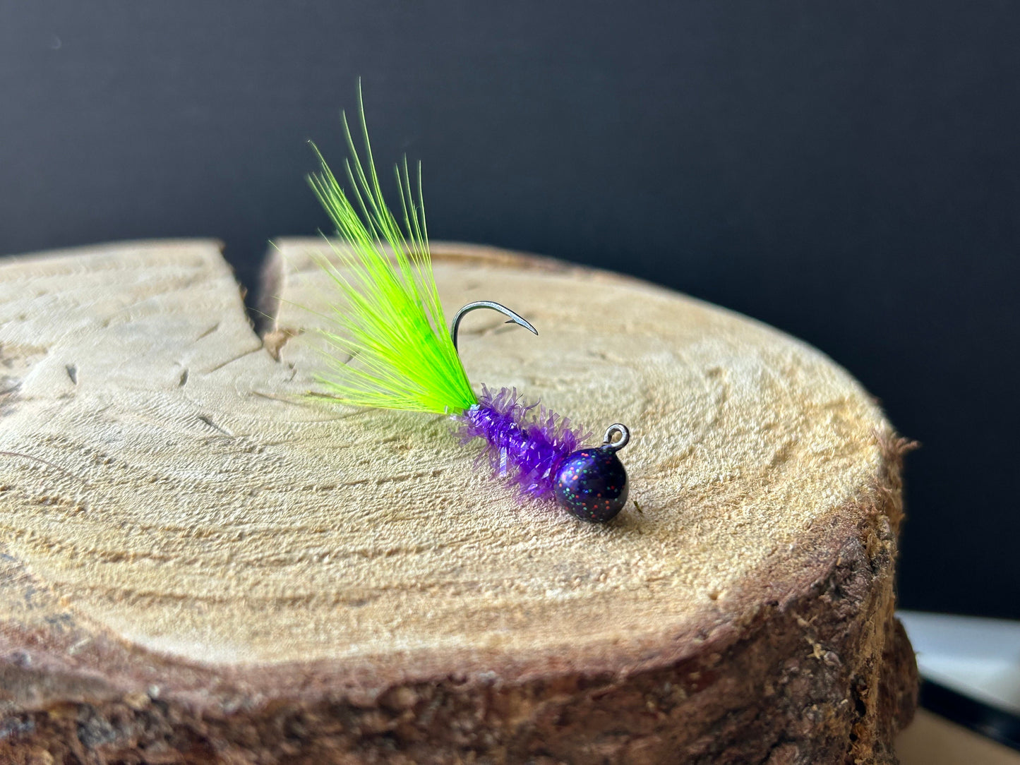 Hackle feather crappie jigs