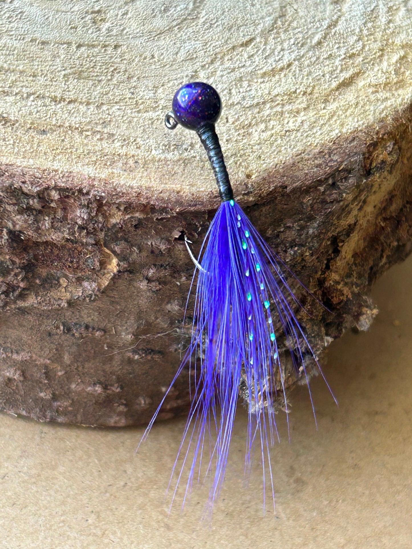 Hackle feather crappie jigs