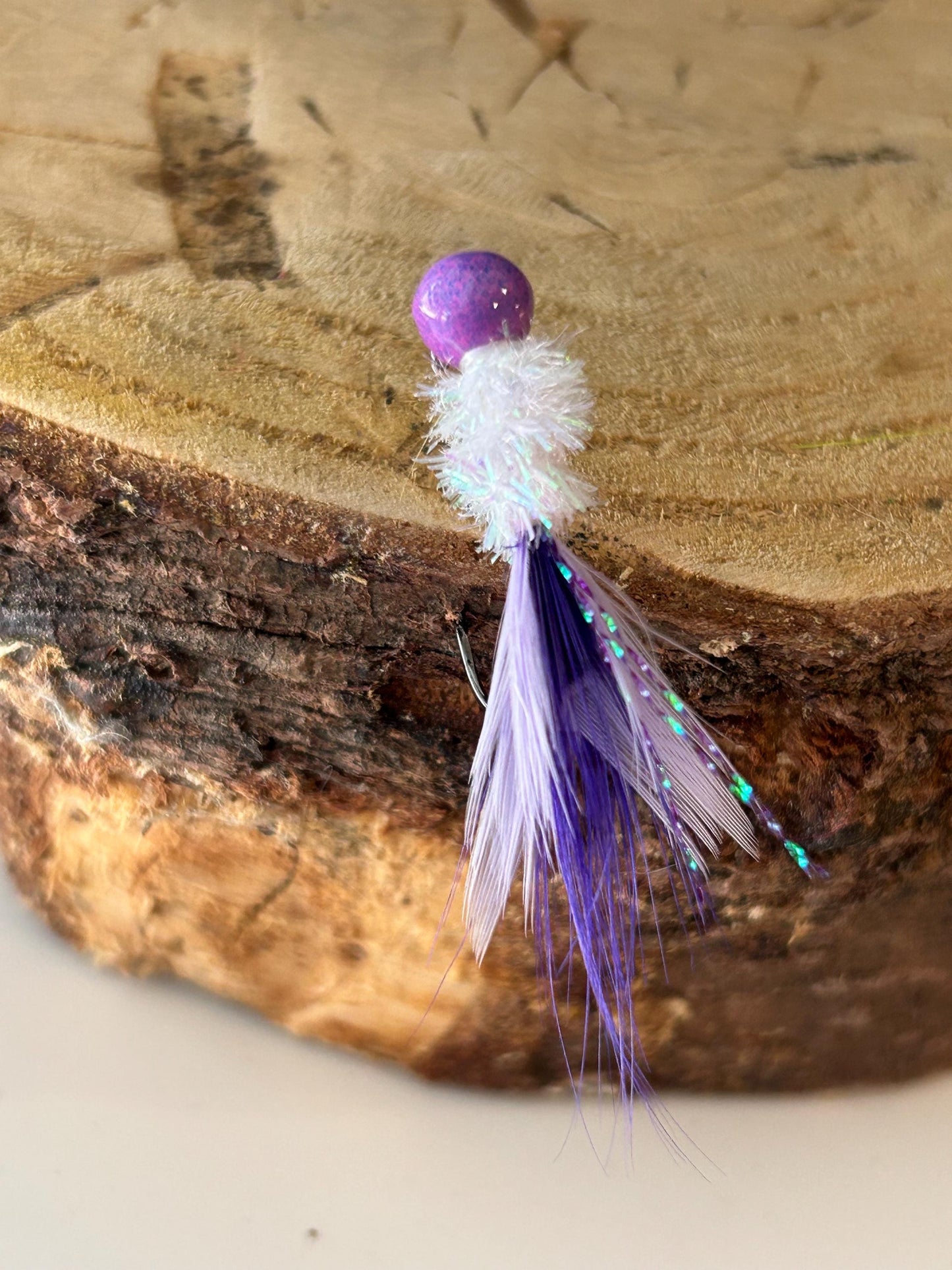 Hackle feather crappie jigs