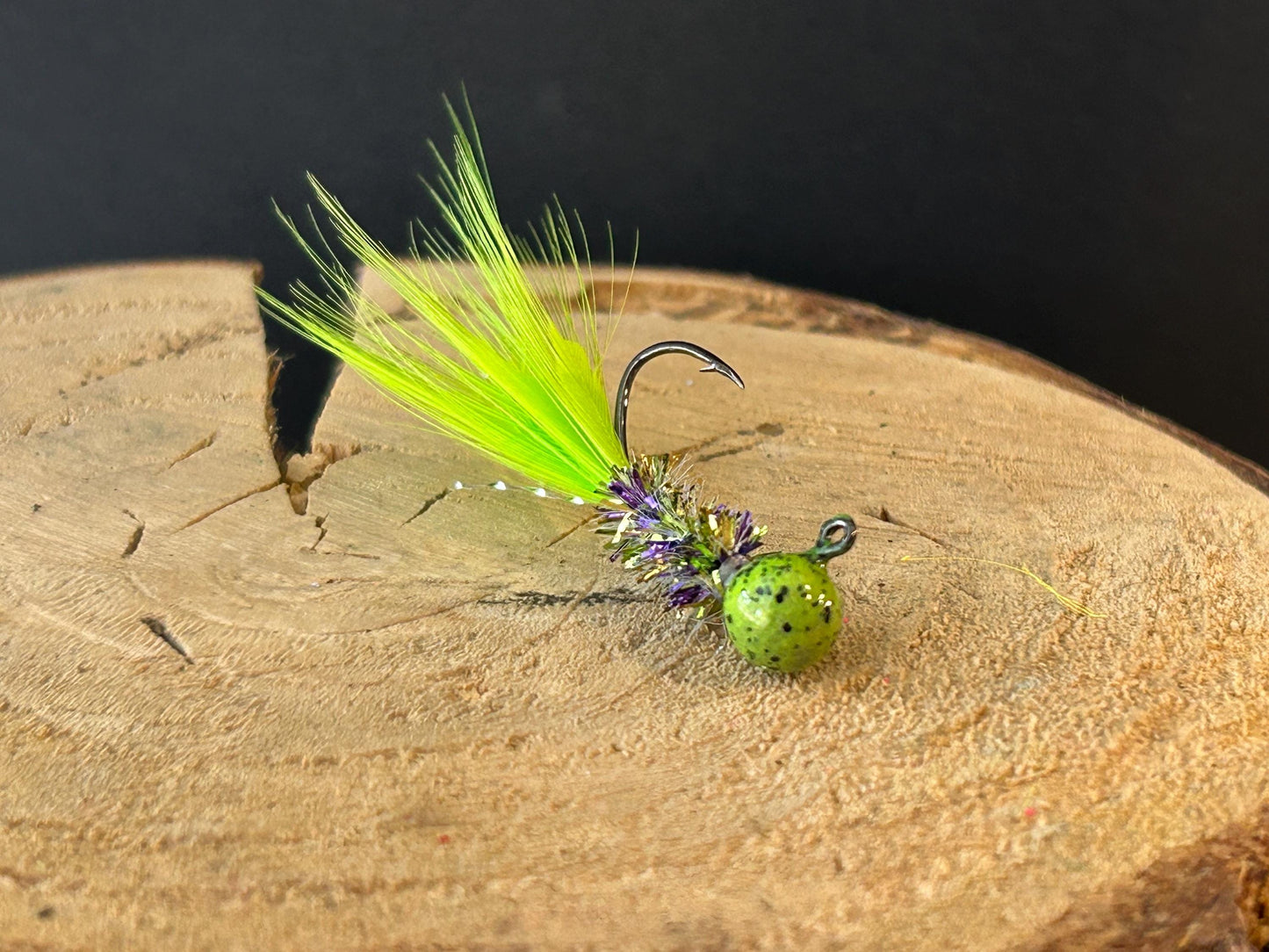 Hackle feather crappie jigs