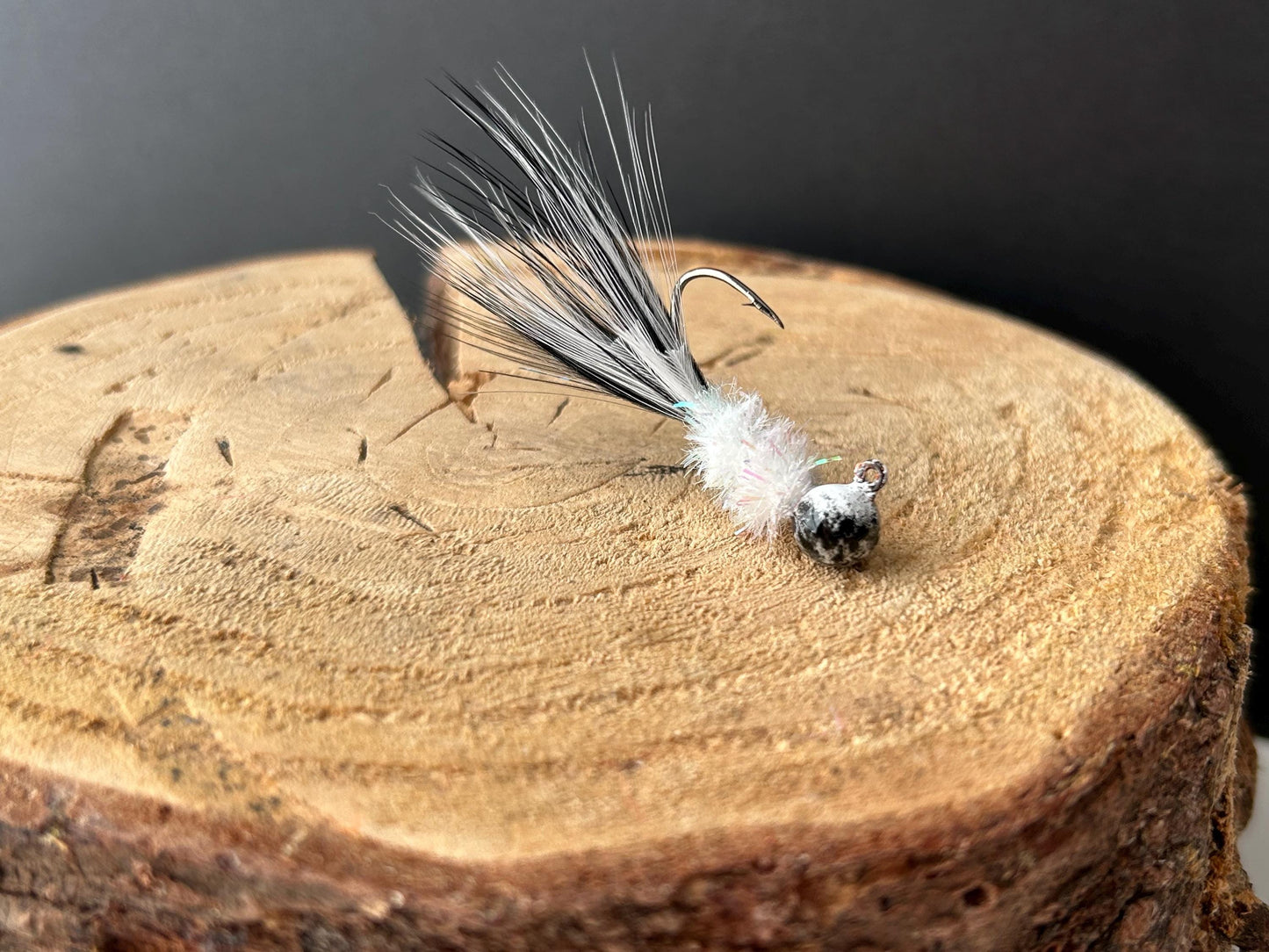 Hackle feather crappie jigs