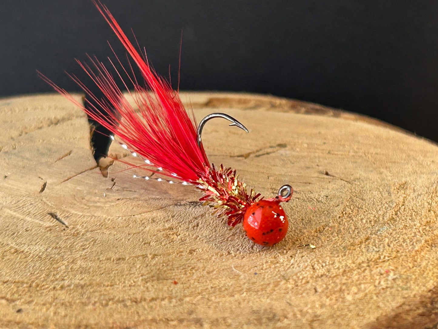 Hackle feather crappie jigs