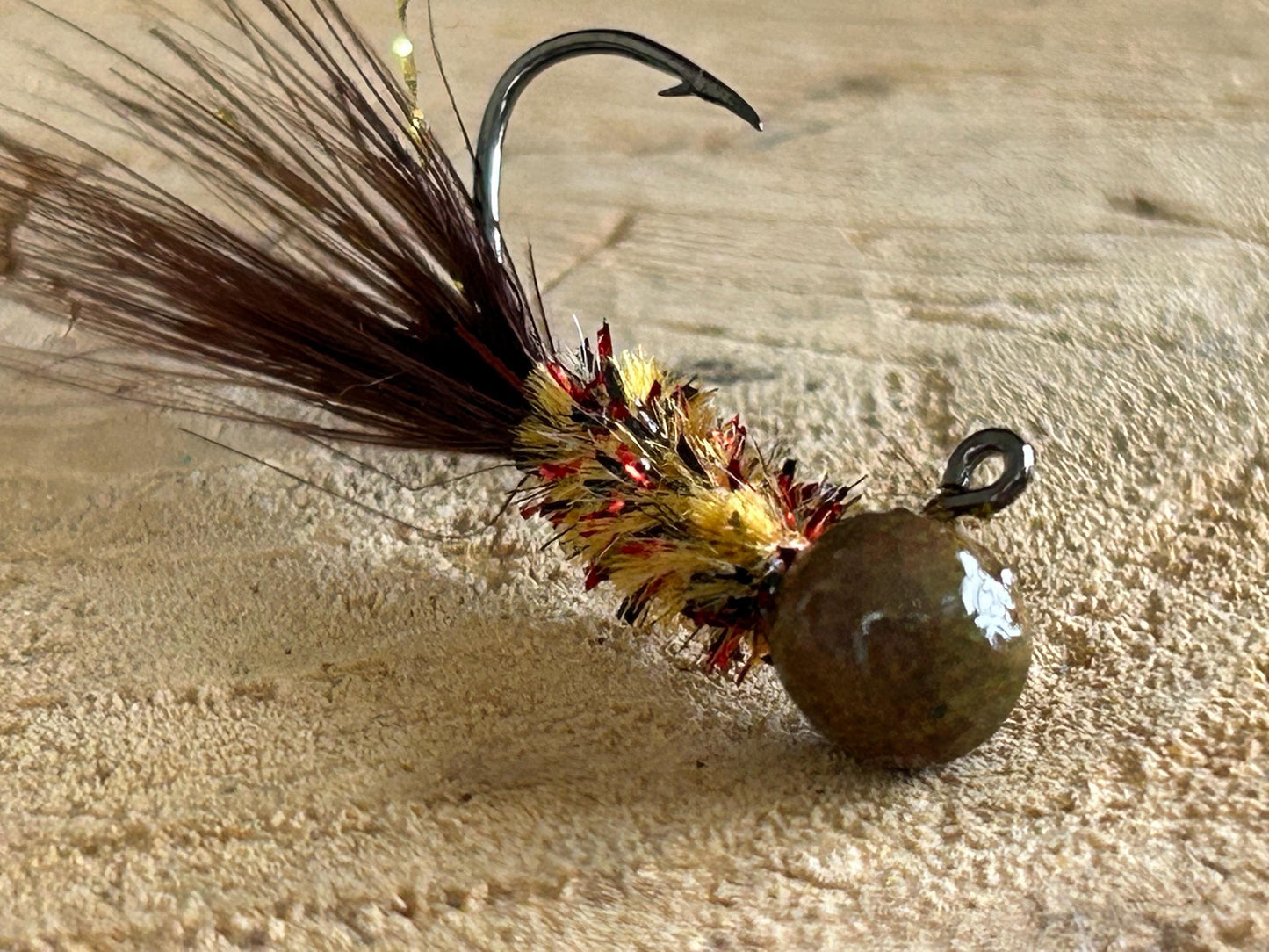 Hackle feather crappie jigs