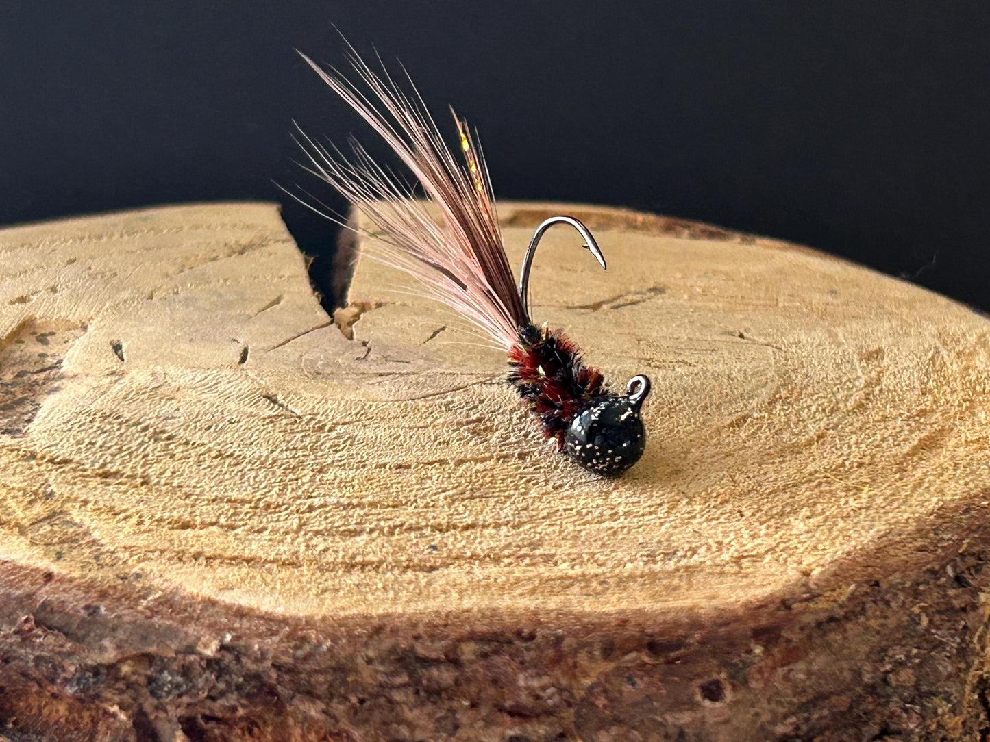 Hackle feather crappie jigs