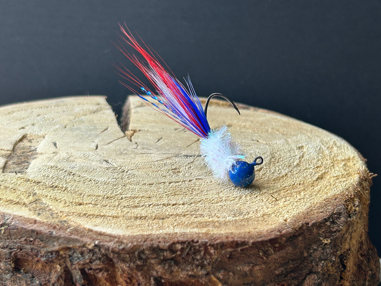 Hackle feather crappie jigs