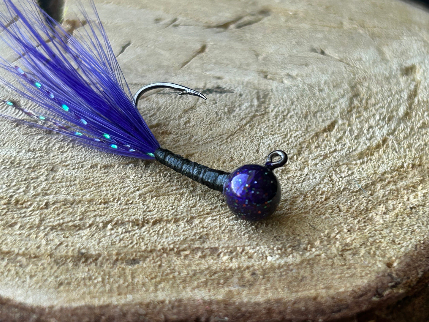 Hackle feather crappie jigs