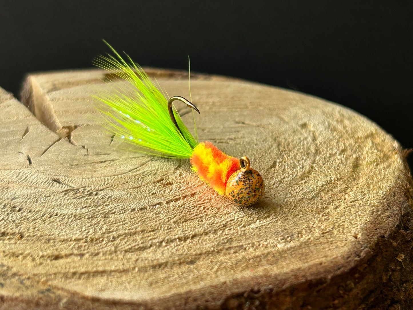 Hackle feather crappie jigs