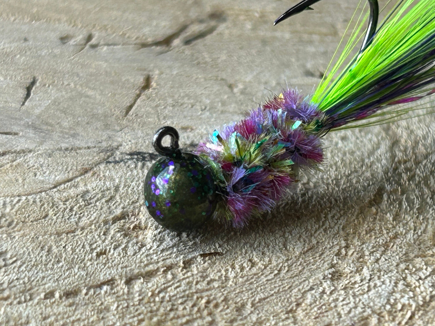 Hackle feather crappie jigs