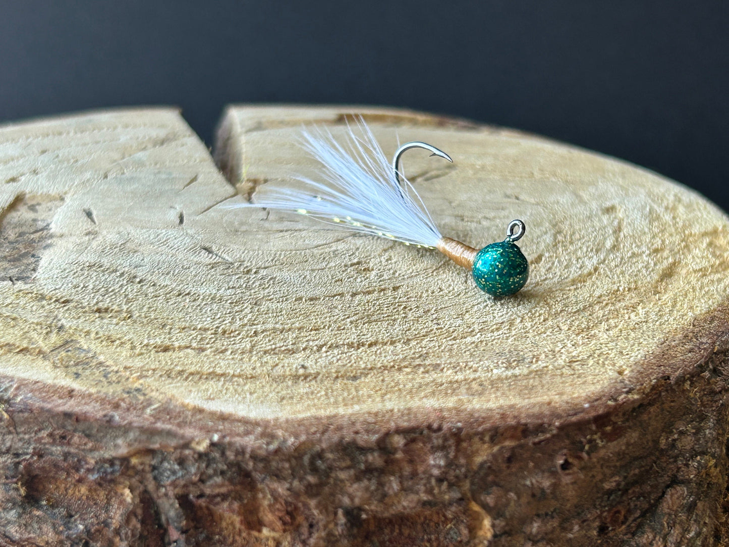 Hackle feather crappie jigs