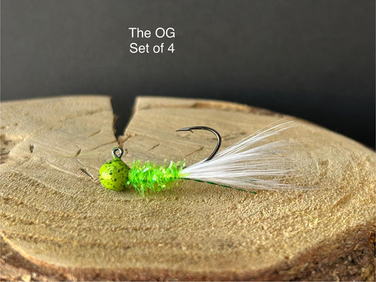 Hackle feather crappie jigs