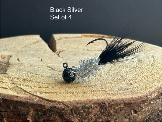 Hackle feather crappie jigs