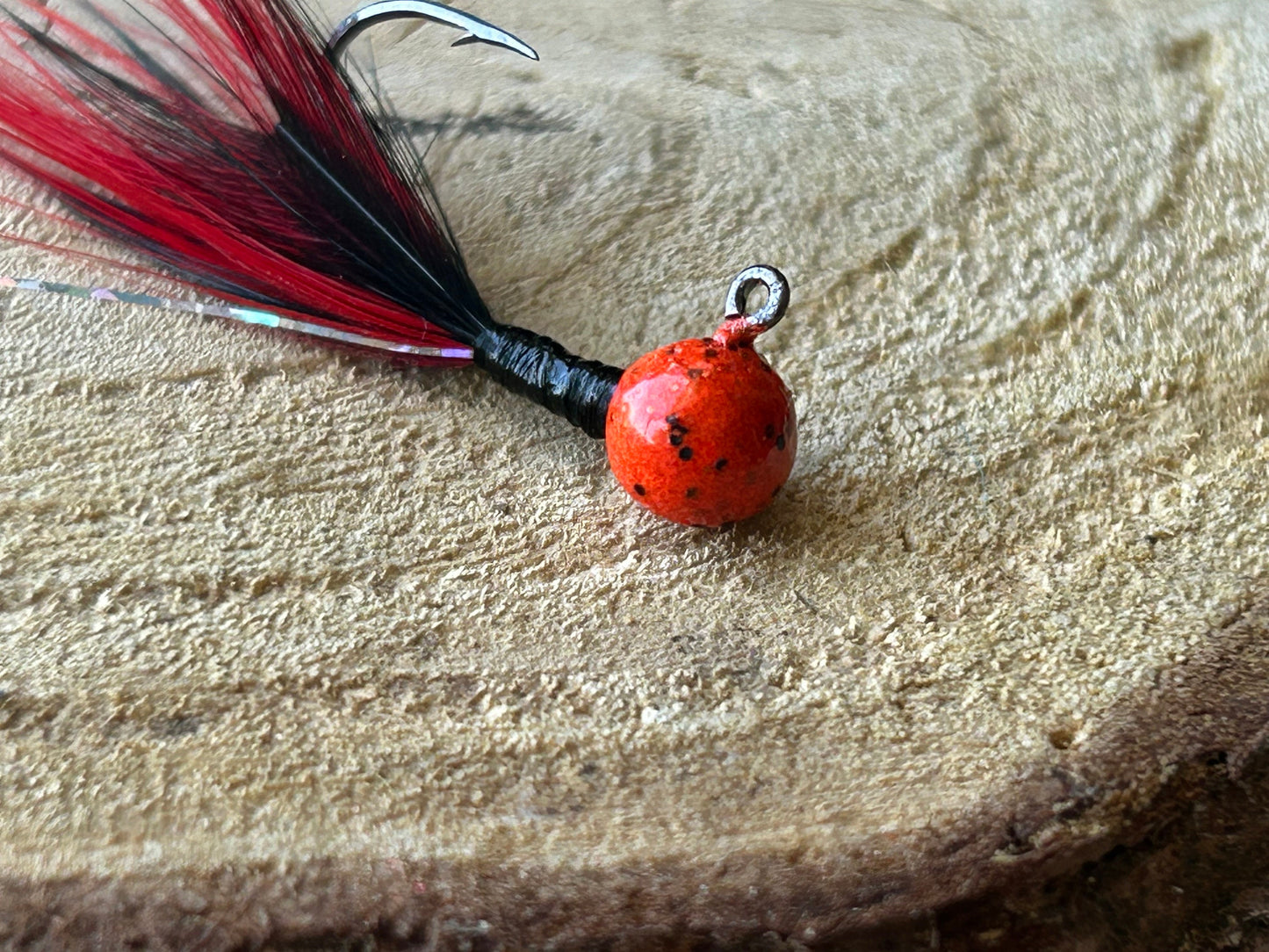 Hackle feather crappie jigs