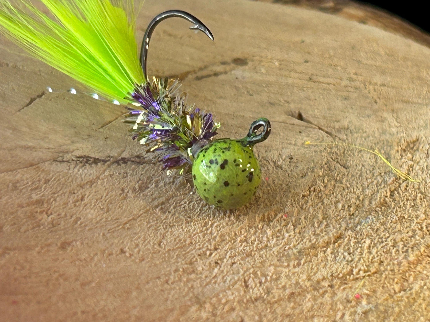 Hackle feather crappie jigs
