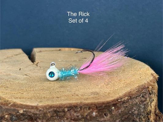 Hackle feather crappie jigs