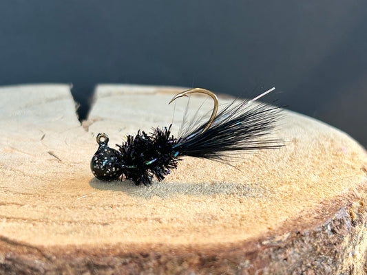 Hackle feather crappie jigs
