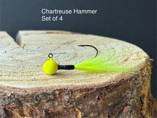 Hackle feather crappie jigs