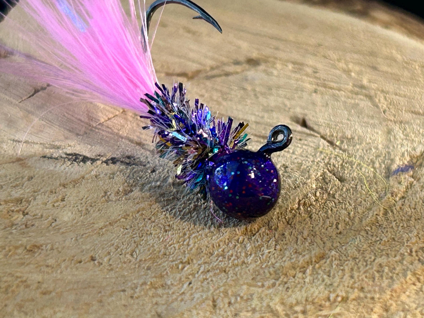 Hackle feather crappie jigs