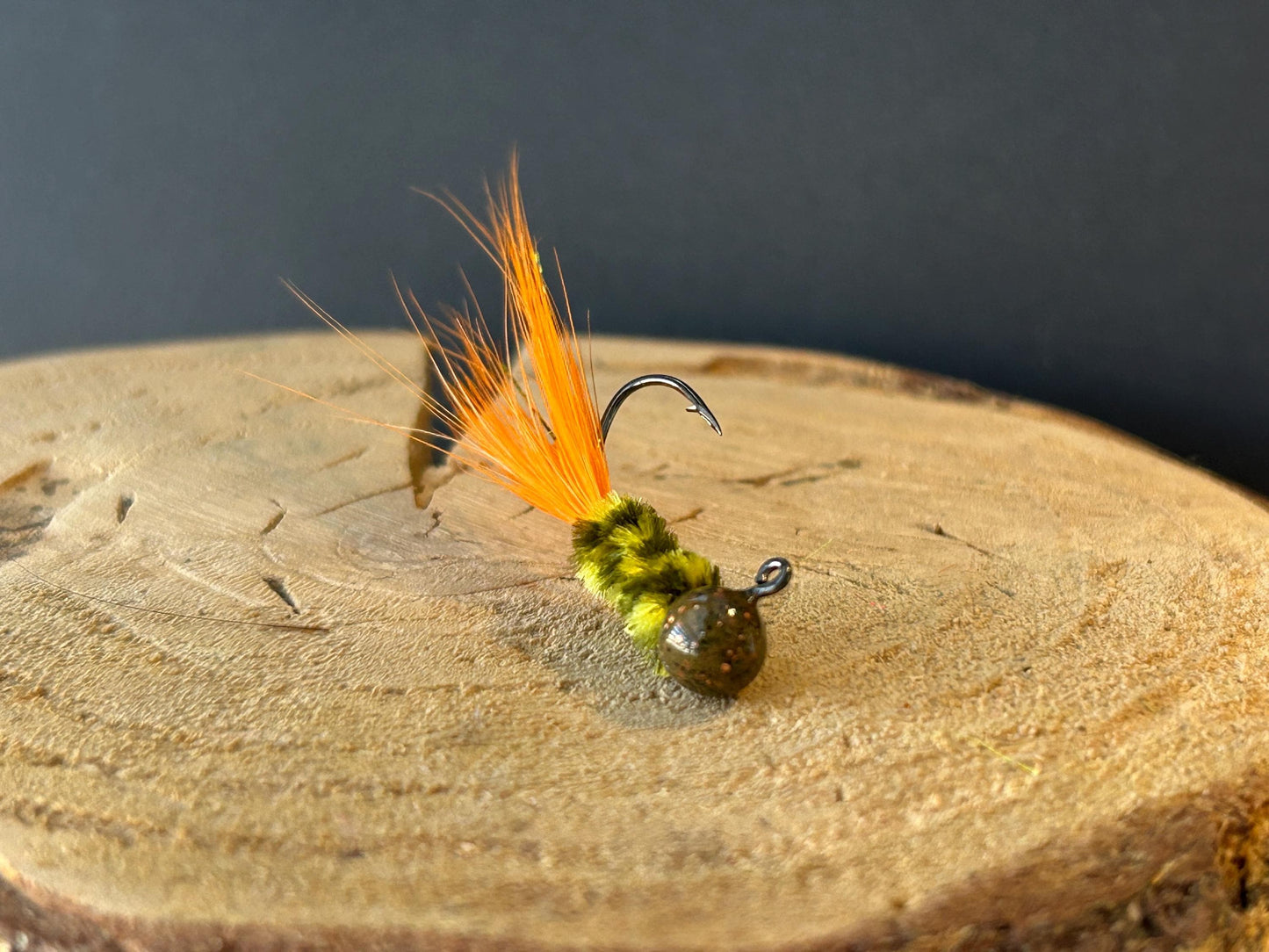 Hackle feather crappie jigs