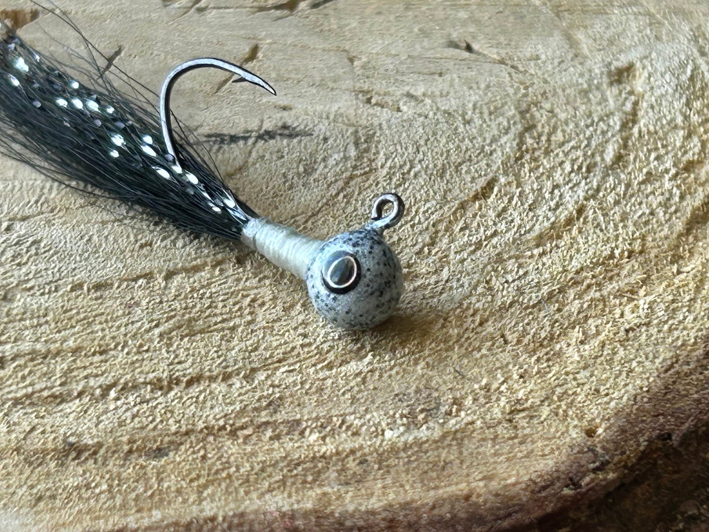 Hackle feather crappie jigs