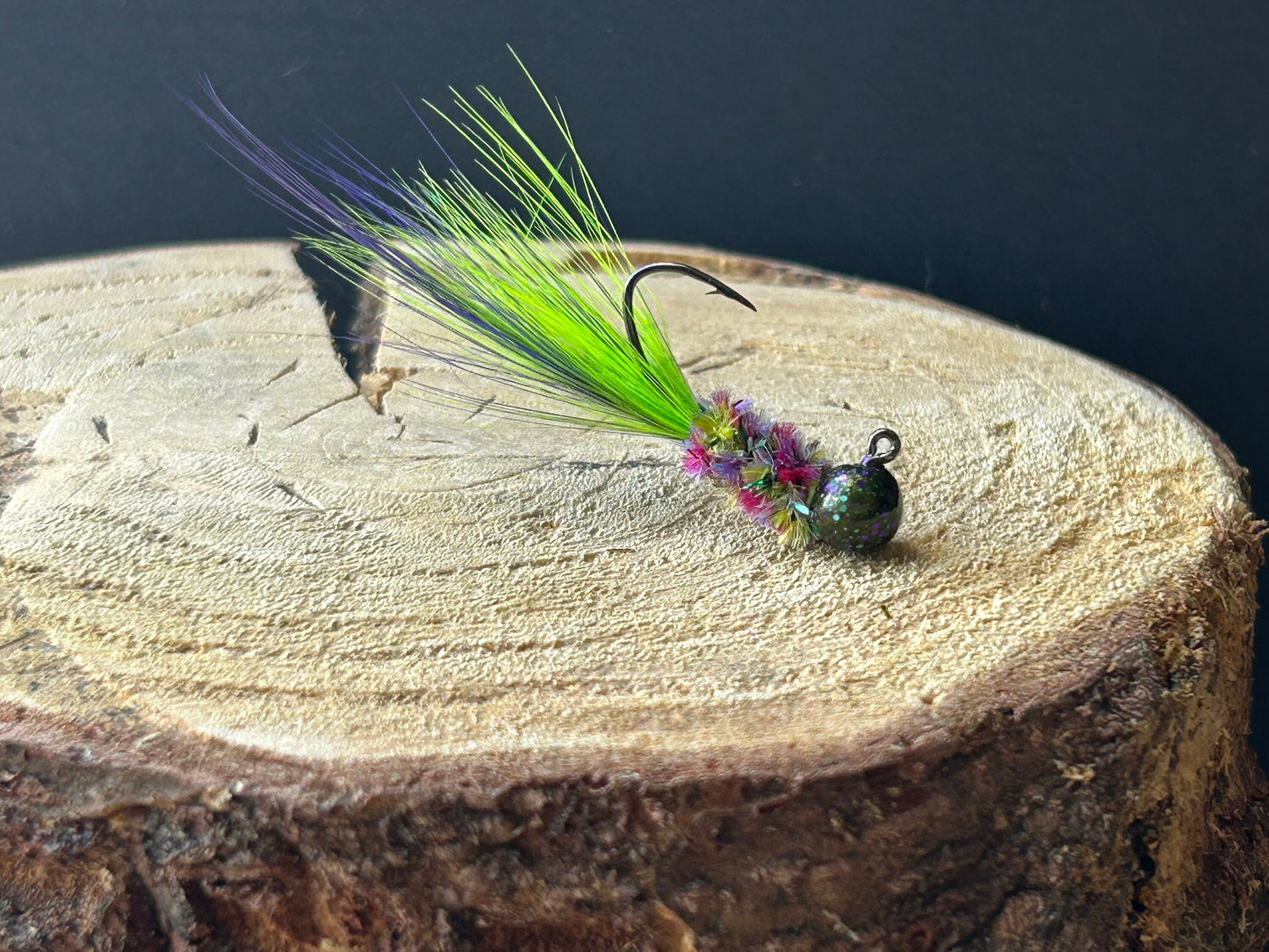 Hackle feather crappie jigs