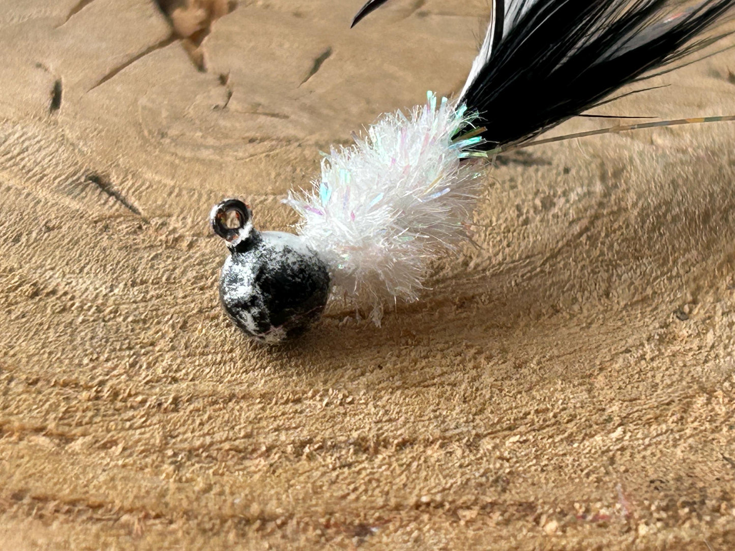 Hackle feather crappie jigs