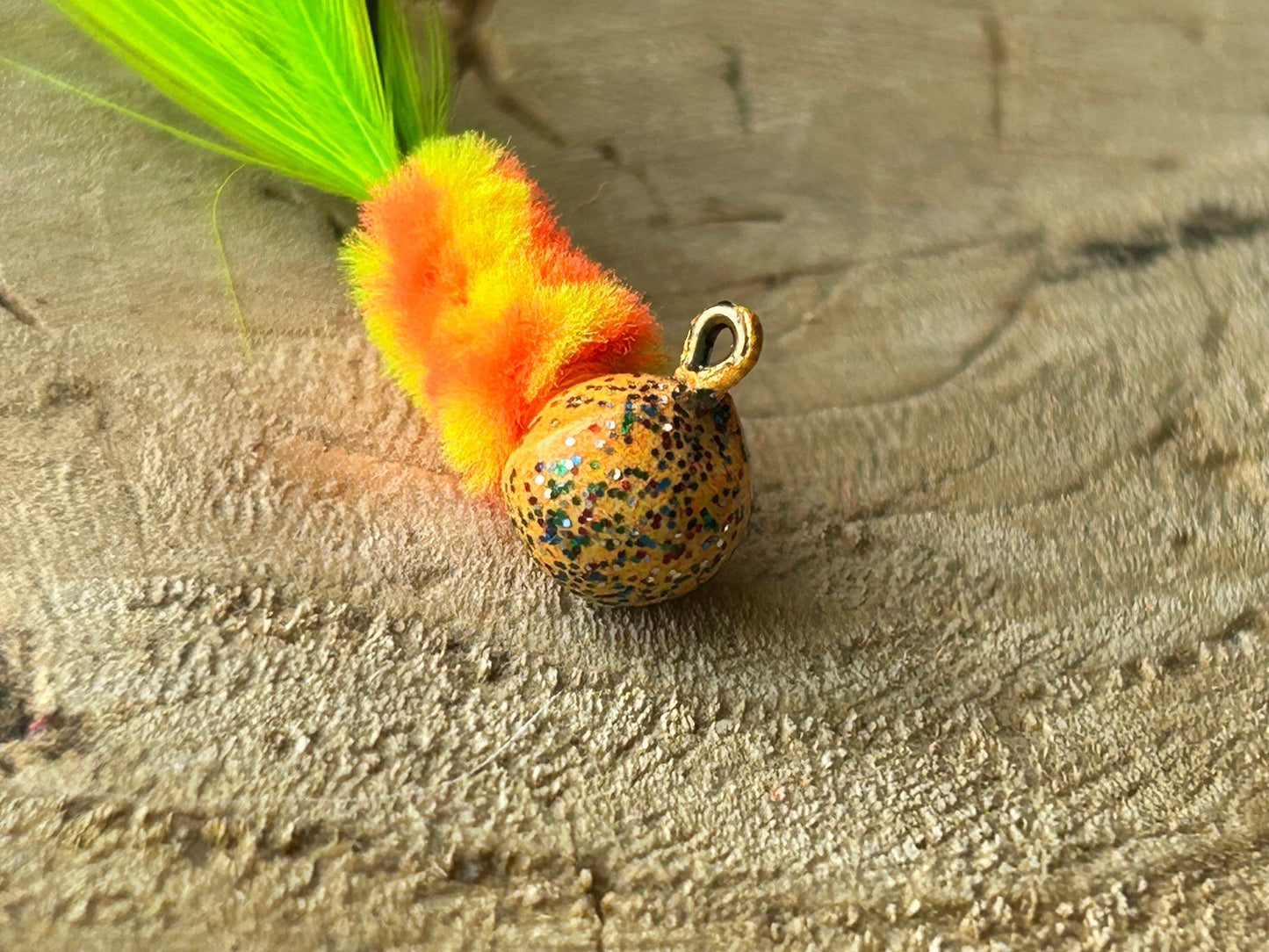 Hackle feather crappie jigs