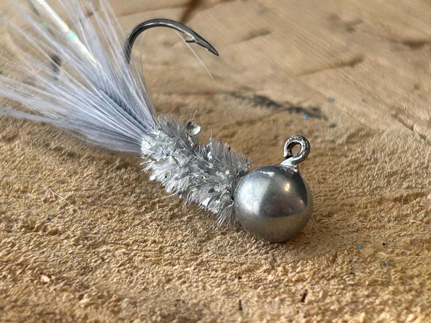 Hackle feather crappie jigs