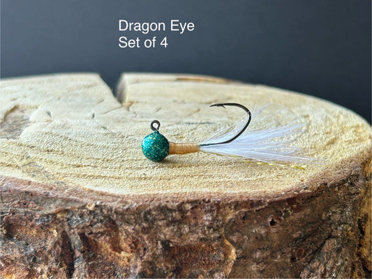 Hackle feather crappie jigs