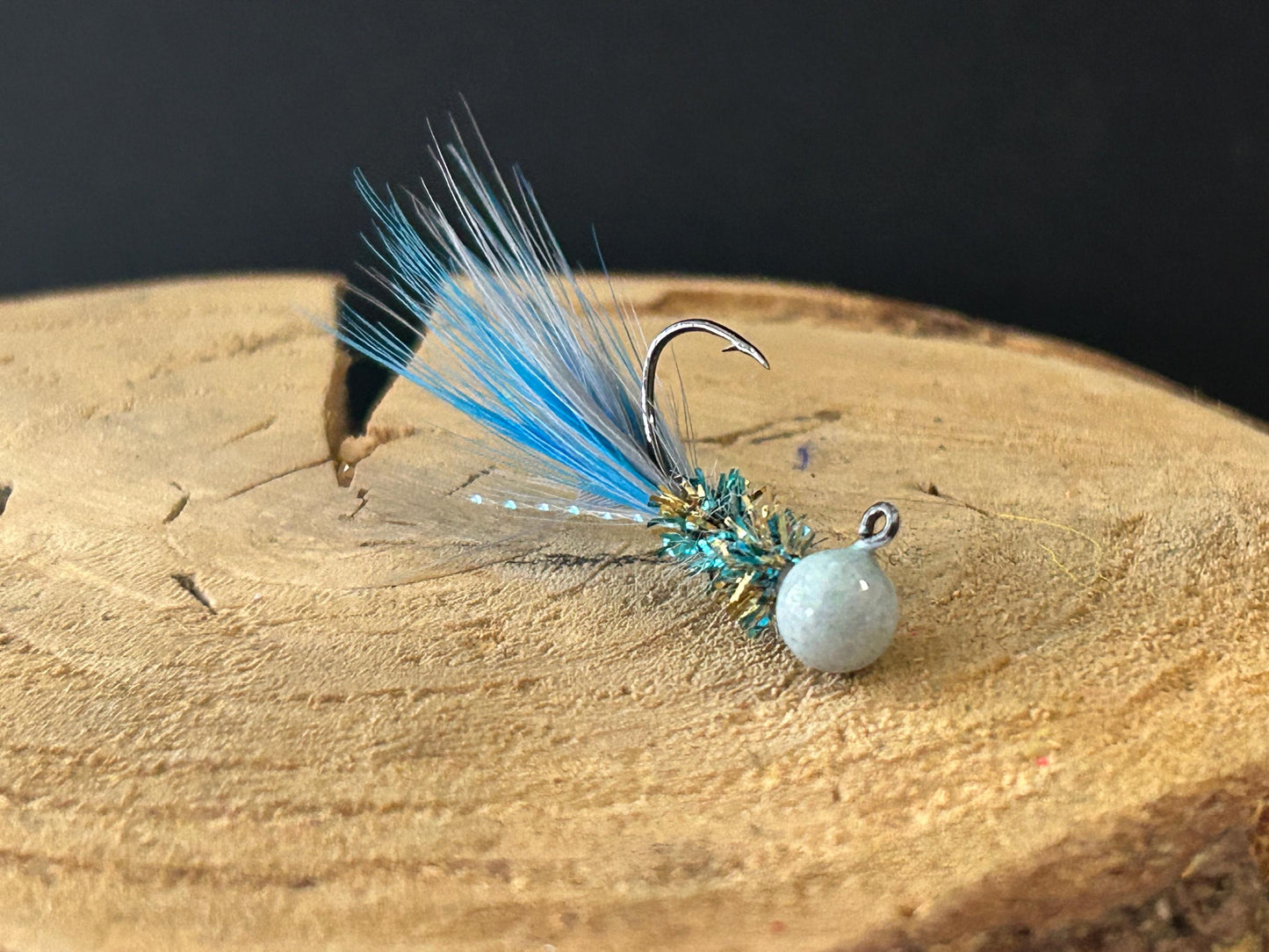 Hackle feather crappie jigs