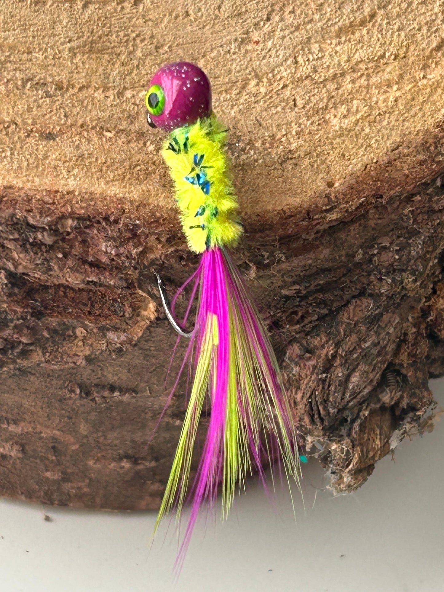 Hackle feather crappie jigs