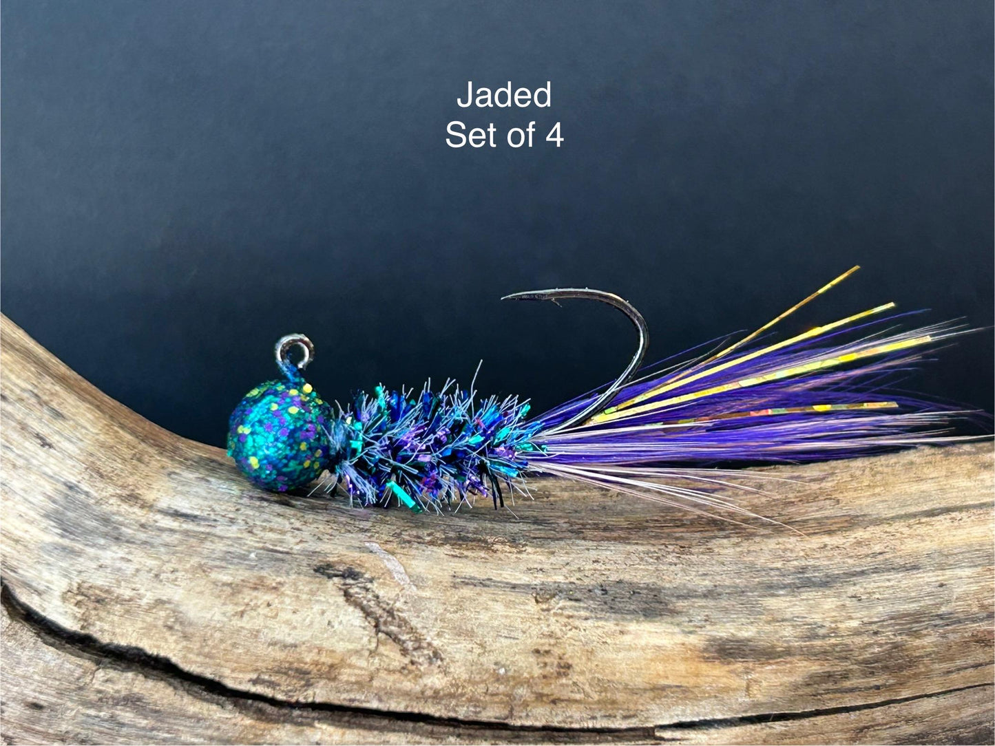 Hackle feather crappie jigs