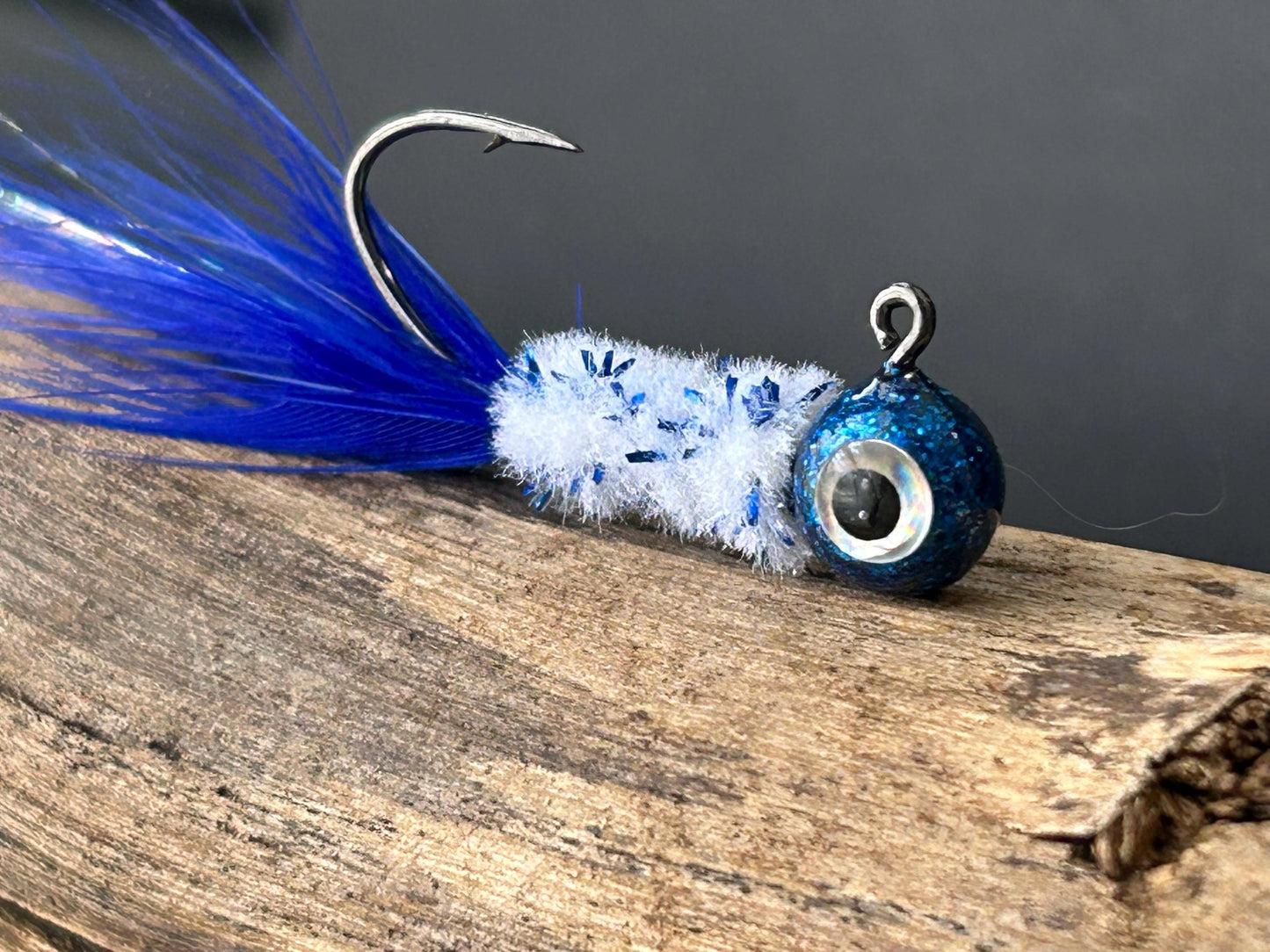 Hackle feather crappie jigs