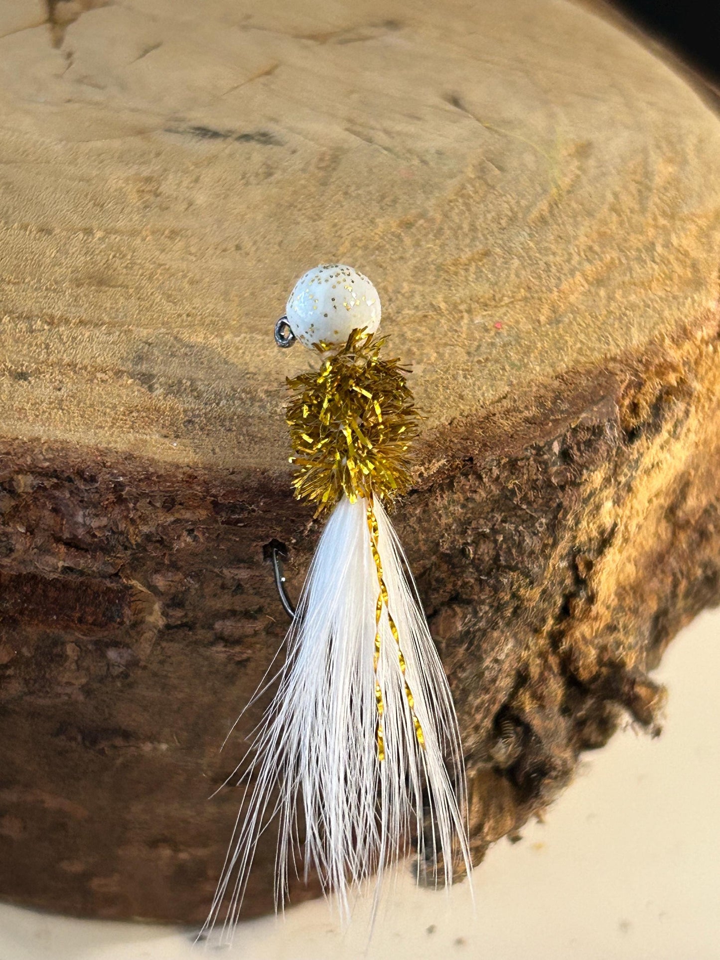 Hackle feather crappie jigs