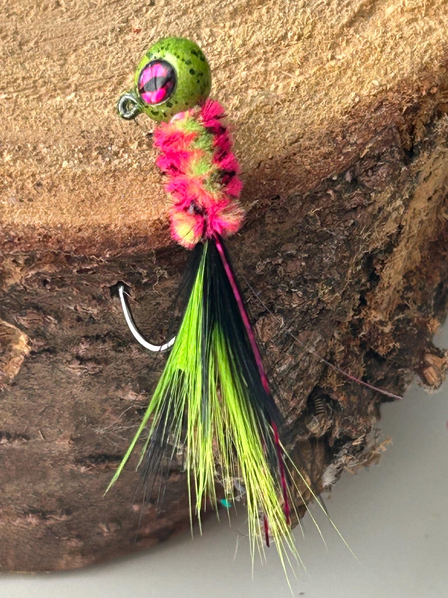 Hackle feather crappie jigs