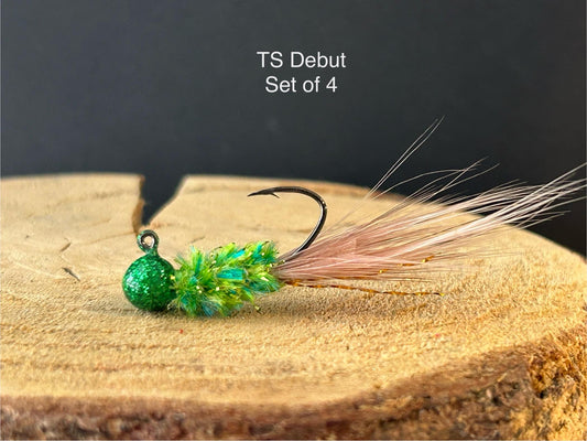 Hackle feather crappie jigs