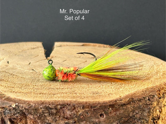 Hackle feather crappie jigs