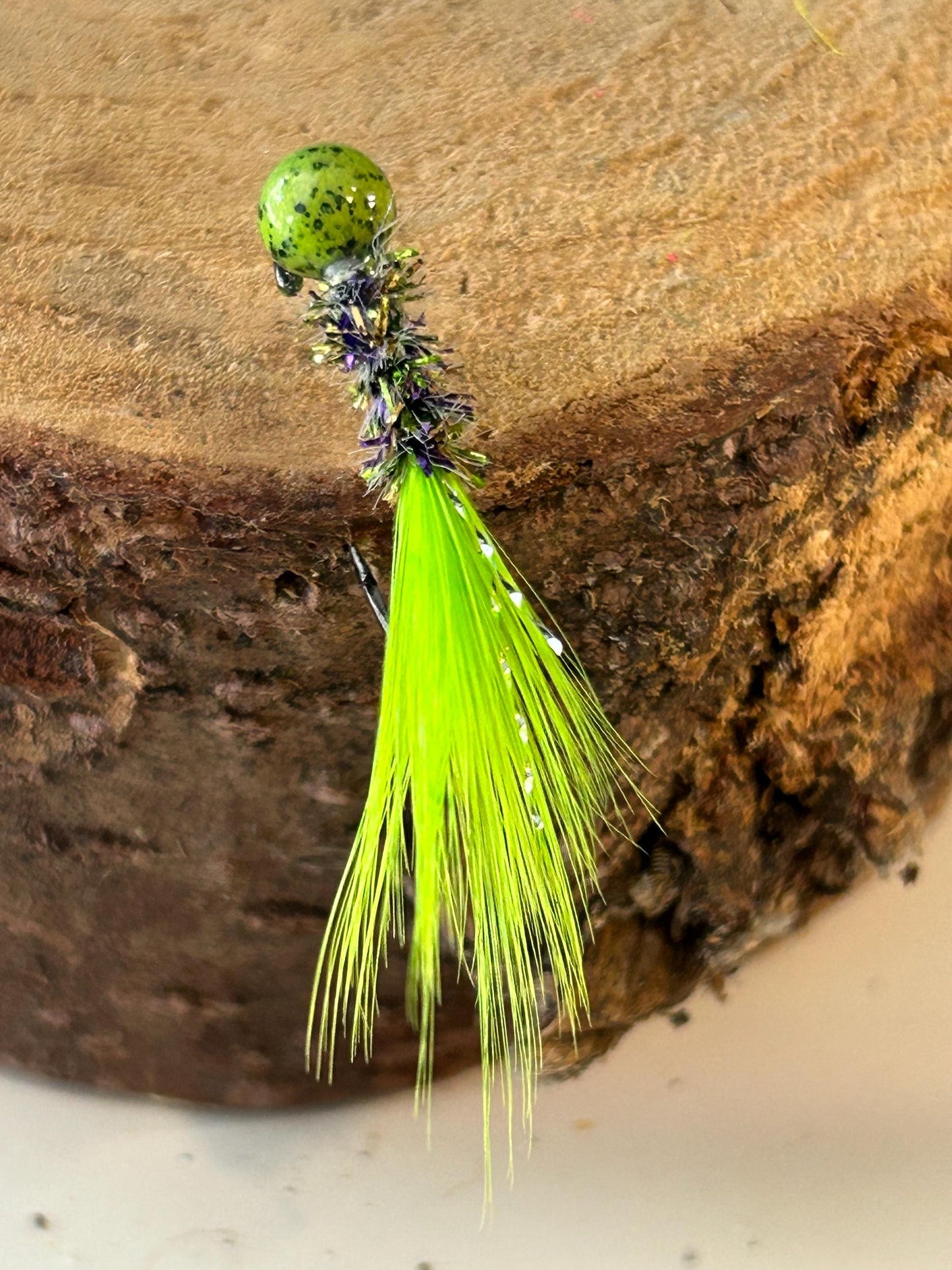 Hackle feather crappie jigs